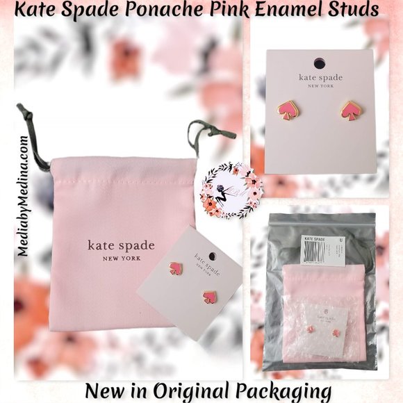 kate spade Jewelry - 🆕Kate Spade Panache Pink Enamel Spade Stud Earrings